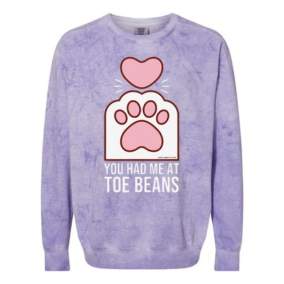 You Had Me At Toe Beans White Cat Paw Colorblast Crewneck Sweatshirt