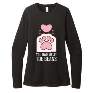 You Had Me At Toe Beans White Cat Paw Womens CVC Long Sleeve Shirt