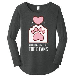 You Had Me At Toe Beans White Cat Paw Women's Perfect Tri Tunic Long Sleeve Shirt