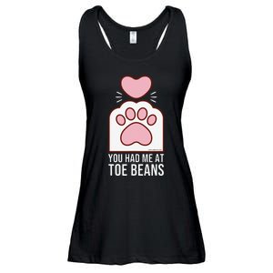 You Had Me At Toe Beans White Cat Paw Ladies Essential Flowy Tank