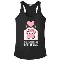 You Had Me At Toe Beans White Cat Paw Ladies PosiCharge Competitor Racerback Tank