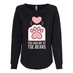 You Had Me At Toe Beans White Cat Paw Womens California Wash Sweatshirt