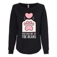 You Had Me At Toe Beans White Cat Paw Womens California Wash Sweatshirt