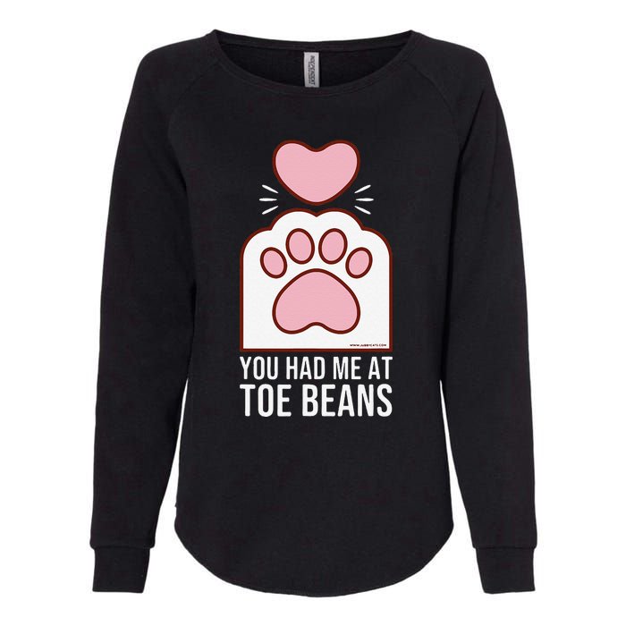 You Had Me At Toe Beans White Cat Paw Womens California Wash Sweatshirt