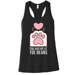 You Had Me At Toe Beans White Cat Paw Women's Racerback Tank