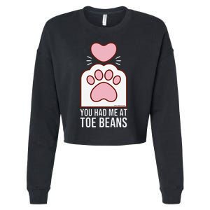 You Had Me At Toe Beans White Cat Paw Cropped Pullover Crew