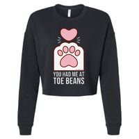 You Had Me At Toe Beans White Cat Paw Cropped Pullover Crew