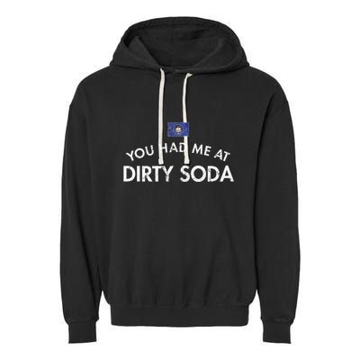 You Had Me At Dirty Soda Distressed Garment-Dyed Fleece Hoodie