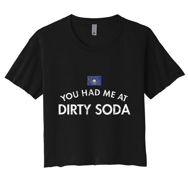 You Had Me At Dirty Soda Distressed Crop Top