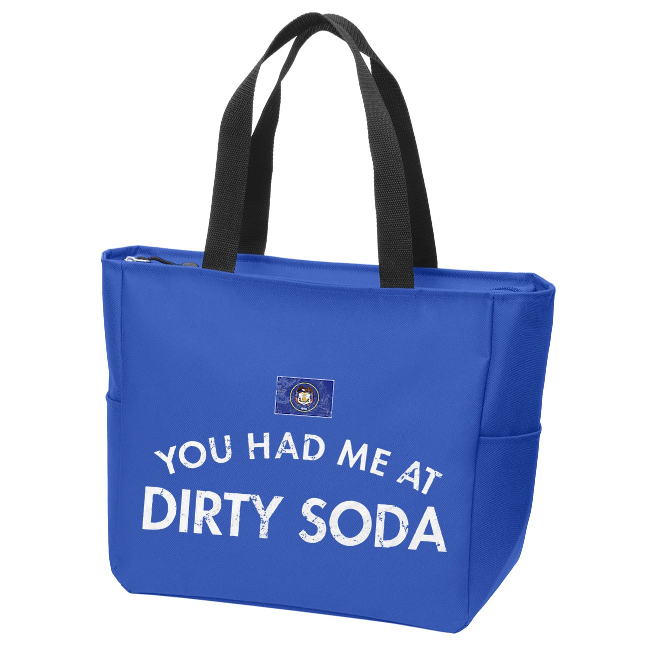 You Had Me At Dirty Soda Distressed Zip Tote Bag