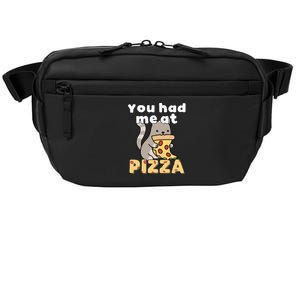 You Had Me At Pizza Cute Cat Eating Pepperoni Pizza Crossbody Pack