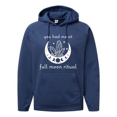 You Had Me At Full Moon Ritual Moon Phase Witch Tarot Cute Gift Performance Fleece Hoodie