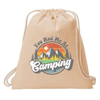 You Had Me At Camping Funny Camper RV Hiking Mountains Gift Drawstring Bag