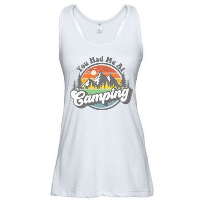 You Had Me At Camping Funny Camper RV Hiking Mountains Gift Ladies Essential Flowy Tank