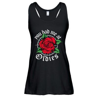 You Had Me At Oldies Red Roses Oldies Ladies Essential Flowy Tank