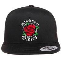 You Had Me At Oldies Red Roses Oldies Flat Bill Trucker Hat
