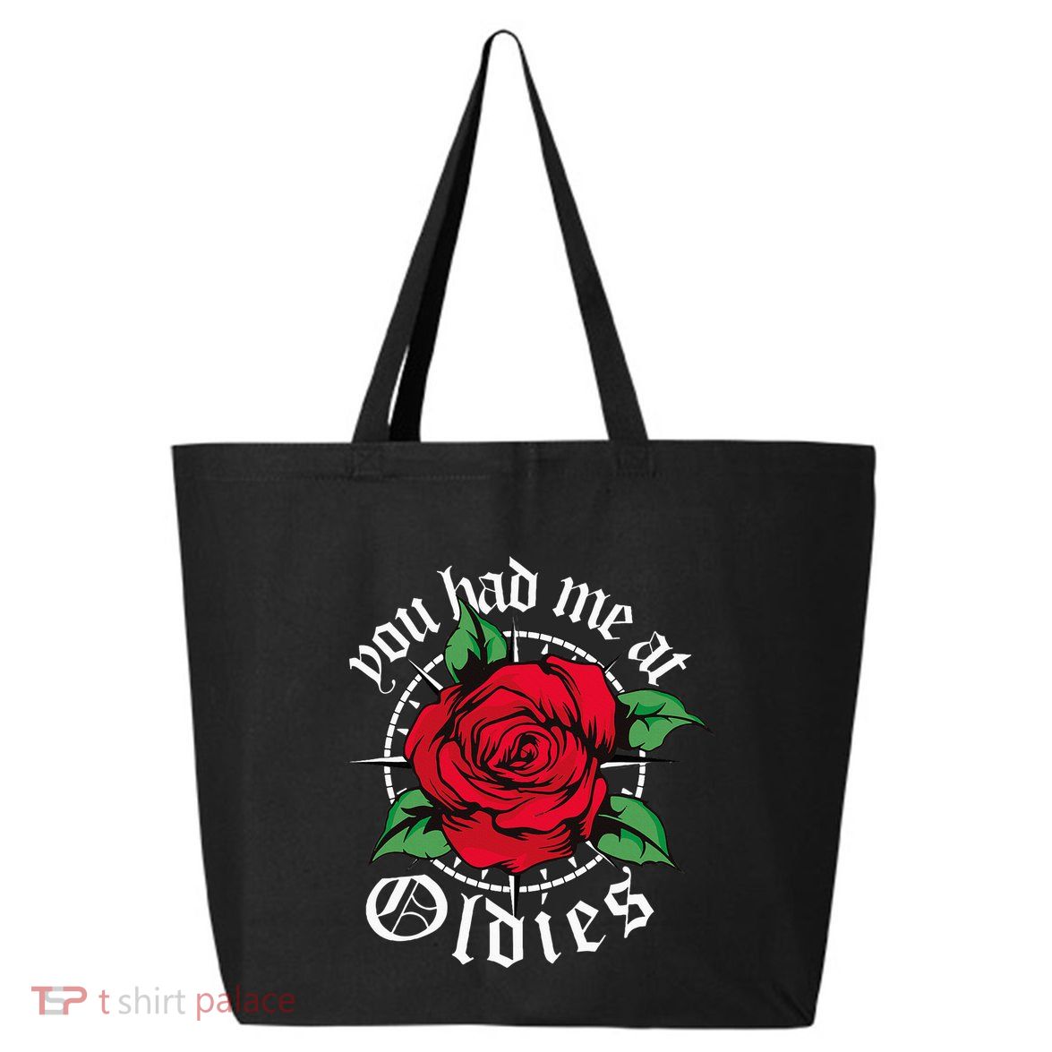 You Had Me At Oldies Red Roses Oldies 25L Jumbo Tote