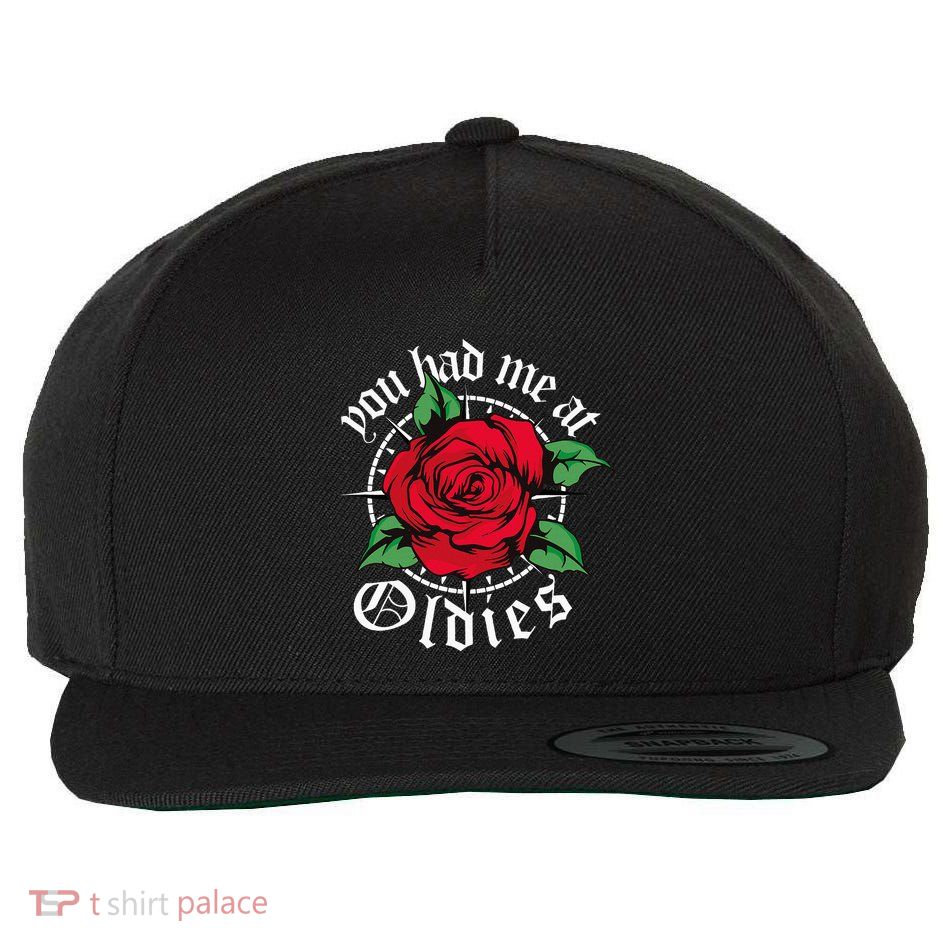 You Had Me At Oldies Red Roses Oldies Wool Snapback Cap
