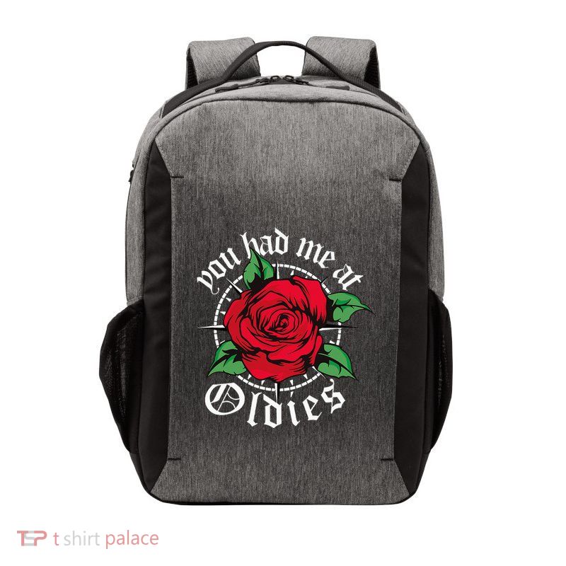 You Had Me At Oldies Red Roses Oldies Vector Backpack