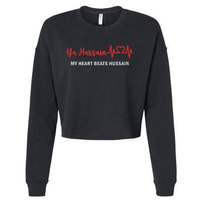 Ya Hussain My Heart Beats Hussain Muharram Ashura Day Cropped Pullover Crew