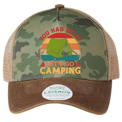 You Had Me At Let's Go Camping Tent Retro Vintage Cool Gift Legacy Tie Dye Trucker Hat