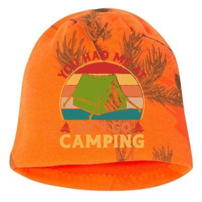 You Had Me At Let's Go Camping Tent Retro Vintage Cool Gift Kati - Camo Knit Beanie