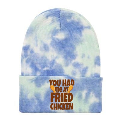 You Had Me At Fried Chicken Food Lover Tie Dye 12in Knit Beanie