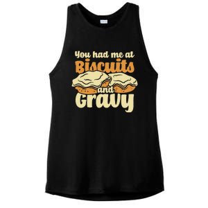 You Had Me At Biscuits & Gravy Breakfast Country Food Ladies PosiCharge Tri-Blend Wicking Tank