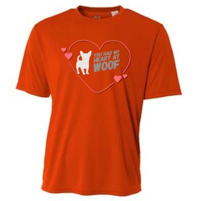 You Had My Heart At Woof White Dog Pink Heart Graphic Cool Gift Cooling Performance Crew T-Shirt