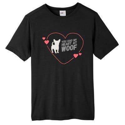 You Had My Heart At Woof White Dog Pink Heart Graphic Cool Gift Tall Fusion ChromaSoft Performance T-Shirt