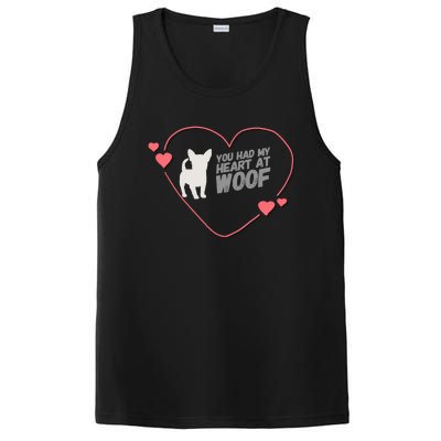 You Had My Heart At Woof White Dog Pink Heart Graphic Cool Gift PosiCharge Competitor Tank