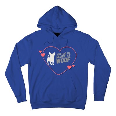 You Had My Heart At Woof White Dog Pink Heart Graphic Cool Gift Hoodie