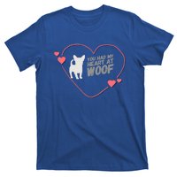 You Had My Heart At Woof White Dog Pink Heart Graphic Cool Gift T-Shirt