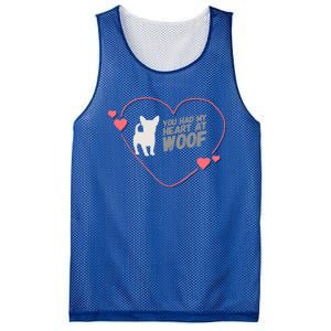 You Had My Heart At Woof White Dog Pink Heart Graphic Cool Gift Mesh Reversible Basketball Jersey Tank