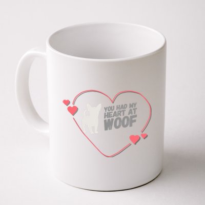 You Had My Heart At Woof White Dog Pink Heart Graphic Cool Gift Coffee Mug