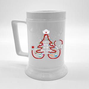 Y1qb Happy New Year Nicu Nurse Crew Christmas Nursing Tree Gift Beer Stein