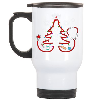 Y1qb Happy New Year Nicu Nurse Crew Christmas Nursing Tree Gift Stainless Steel Travel Mug