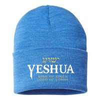 Yeshua Hebrew Name Of Jesus Christian King Sustainable Knit Beanie