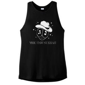 Yee Haw Nukkah Cowboy Dreidel Hanukkah Ladies PosiCharge Tri-Blend Wicking Tank