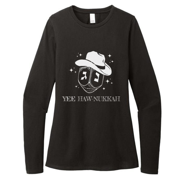 Yee Haw Nukkah Cowboy Dreidel Hanukkah Womens CVC Long Sleeve Shirt