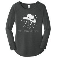 Yee Haw Nukkah Cowboy Dreidel Hanukkah Women's Perfect Tri Tunic Long Sleeve Shirt