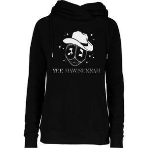 Yee Haw Nukkah Cowboy Dreidel Hanukkah Womens Funnel Neck Pullover Hood