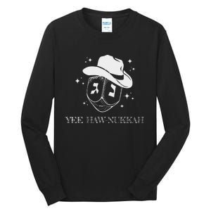 Yee Haw Nukkah Cowboy Dreidel Hanukkah Tall Long Sleeve T-Shirt