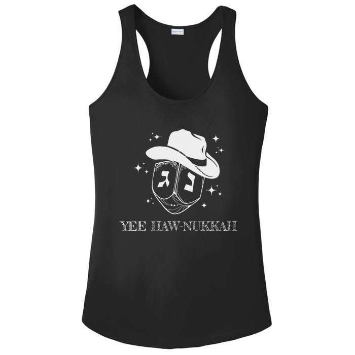 Yee Haw Nukkah Cowboy Dreidel Hanukkah Ladies PosiCharge Competitor Racerback Tank