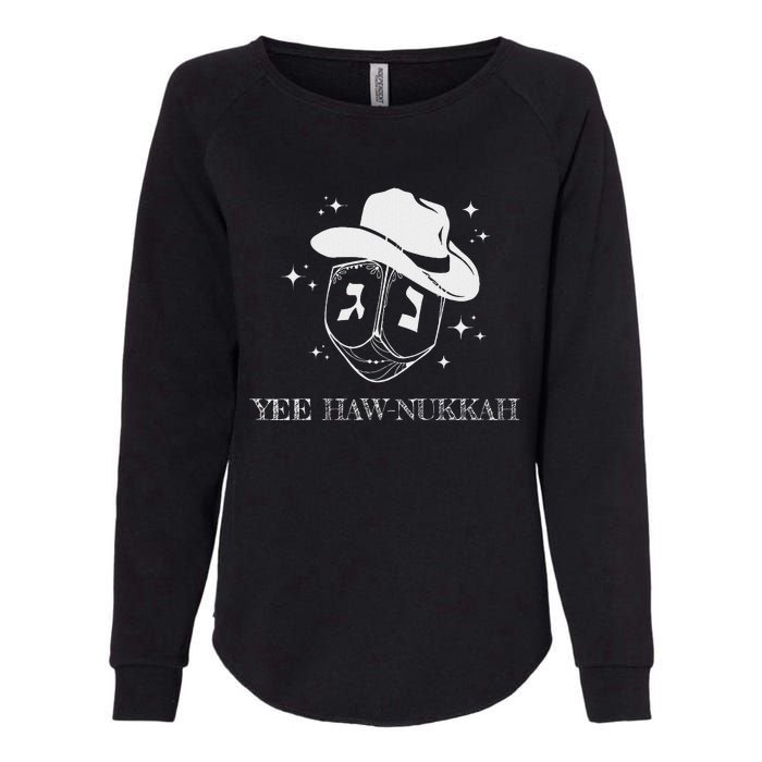 Yee Haw Nukkah Cowboy Dreidel Hanukkah Womens California Wash Sweatshirt