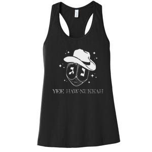 Yee Haw Nukkah Cowboy Dreidel Hanukkah Women's Racerback Tank