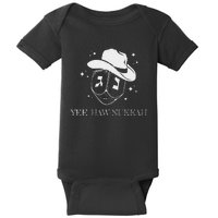 Yee Haw Nukkah Cowboy Dreidel Hanukkah Baby Bodysuit