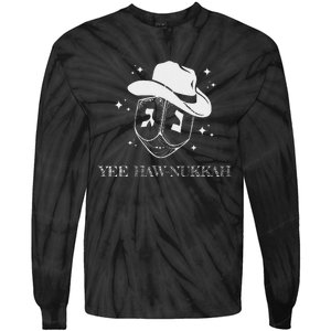 Yee Haw Nukkah Cowboy Dreidel Hanukkah Tie-Dye Long Sleeve Shirt