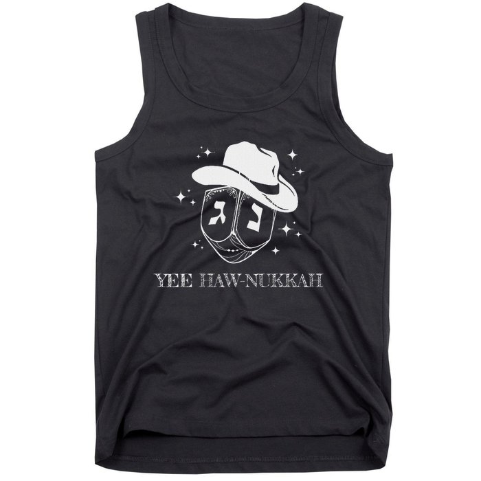 Yee Haw Nukkah Cowboy Dreidel Hanukkah Tank Top