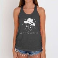 Yee Haw Nukkah Cowboy Dreidel Hanukkah Women's Knotted Racerback Tank